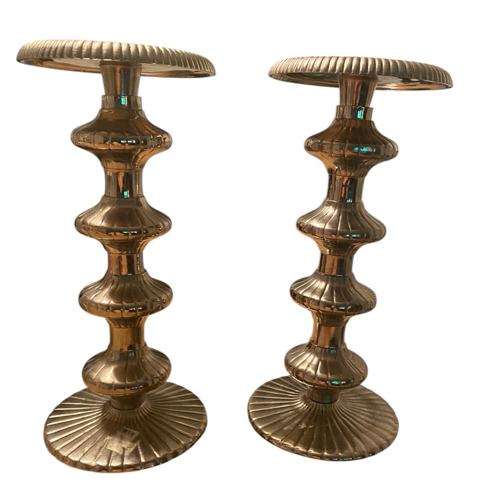 Three Hands Corp Elegant Silver Tone Candle Holders